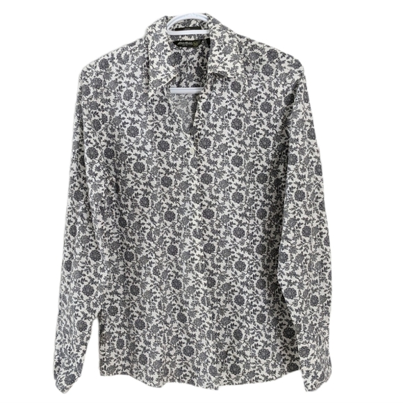 Eddie Bauer cotton blend floral button down shirt Large @i1 - Picture 1 of 8